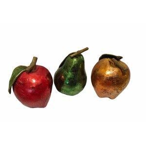 Set of 3 pcs Metallic Decorative  Faux Fruit Home Decor Centerpiece Accent